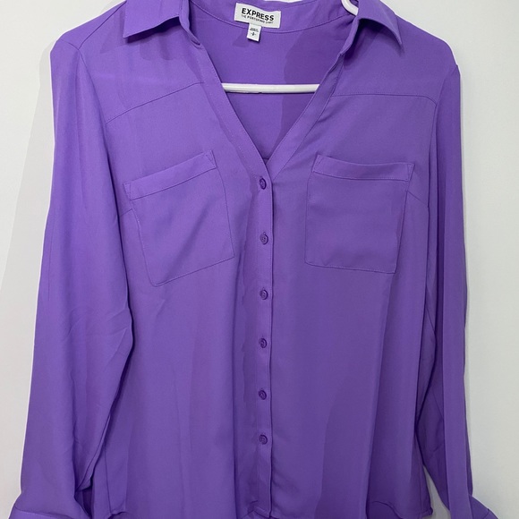 Purple button up blouse - Picture 2 of 6